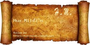 Hux Milán névjegykártya